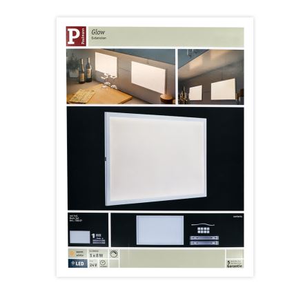 Paulmann 70808 - LED/8W Erweiterung dimmbares Panel mit einem Sensor GLOW 24V