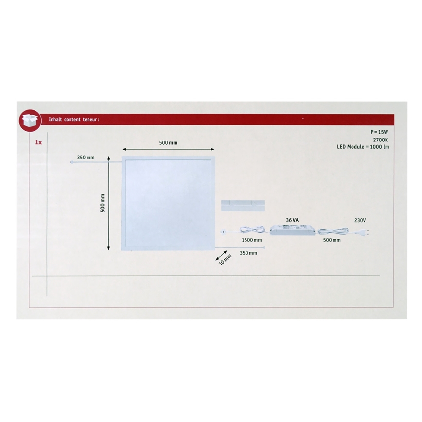 Paulmann 70813 - LED/11,5W Dimmbarer Panel LUMIX 230/24V