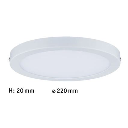 Paulmann 70868 - LED/18,5W Dimmbares Panel ATRIA 230V 2700K d 22 cm weiß