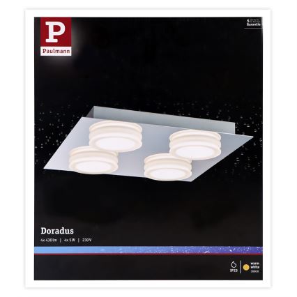 Paulmann 70875 - 4xLED/5W IP23 Badezimmer-Deckenleuchte DORADUS 230V