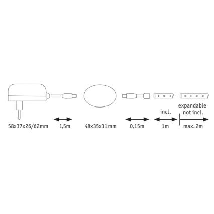 Paulmann 70955 - LED/3W Streifen mit Sensor 1m YOURLED 230V