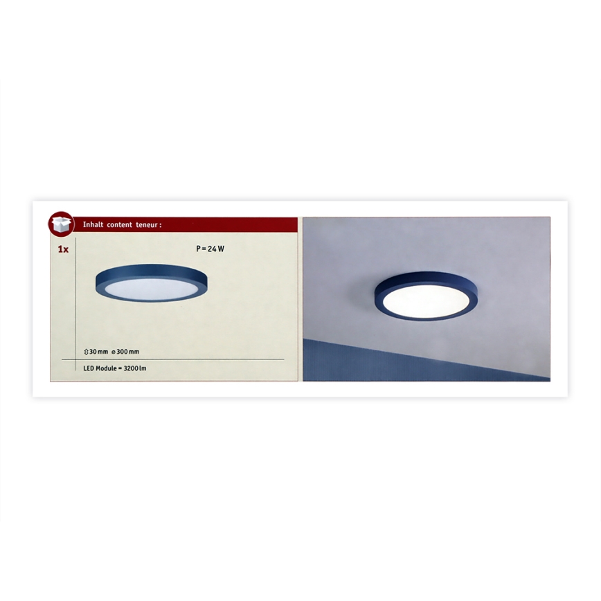 Paulmann 70987 - LED/22W Deckenleuchte ABIA 230V blau
