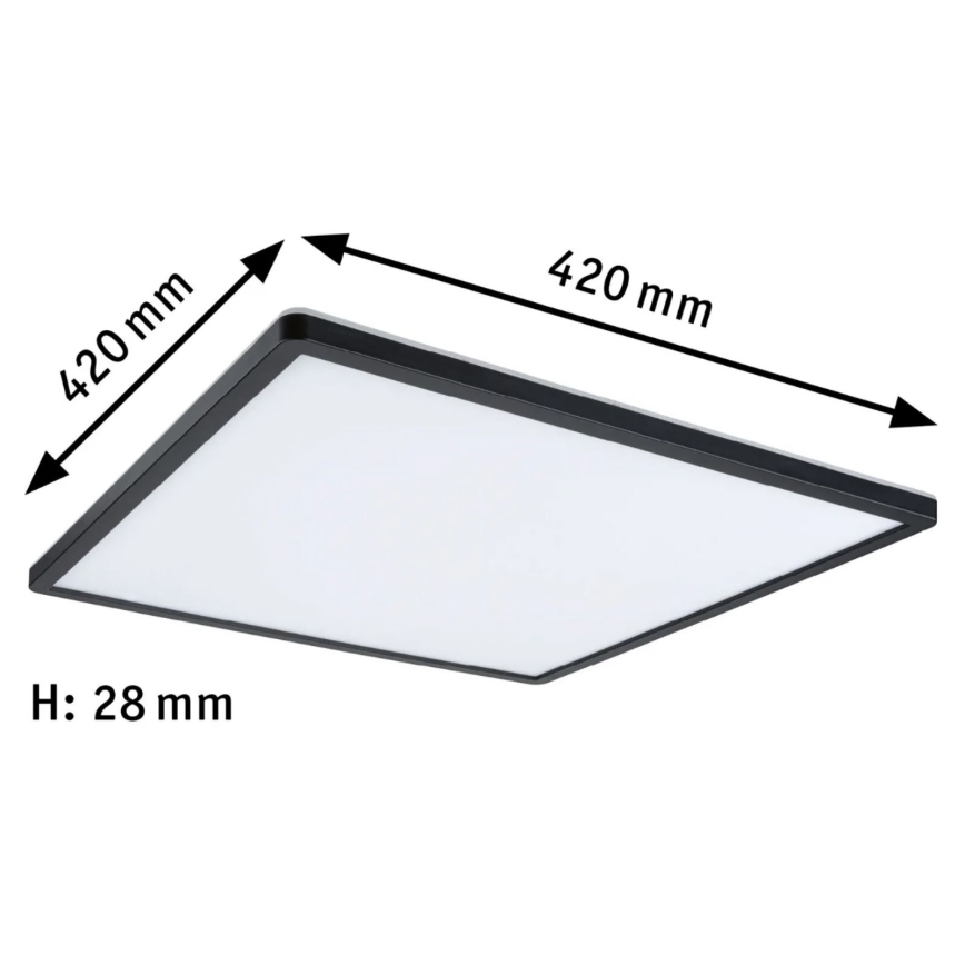 Paulmann 71002 - LED/22W Dimmbares Panel ATRIA 230V 3000K 42x42 cm schwarz