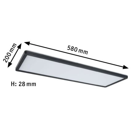 Paulmann 71003 - LED/22W Dimmbares Panel ATRIA 230V 3000K 20x58 cm schwarz