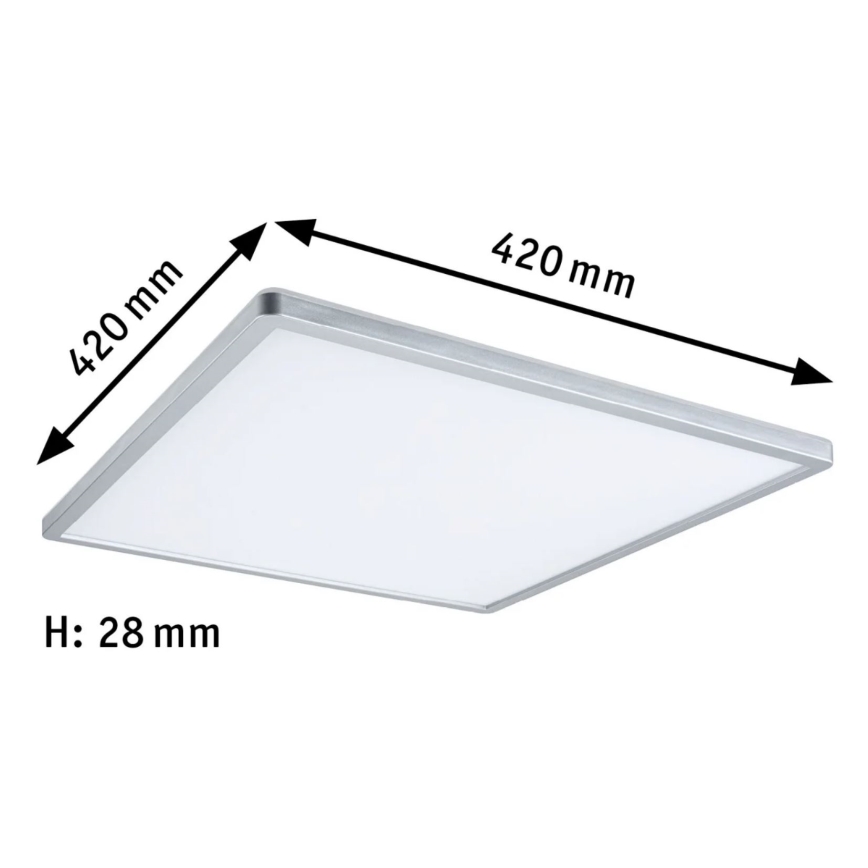 Paulmann 71009 - LED/22W Dimmbares Panel ATRIA 230V 4000K 42x42 cm mattes Chrom