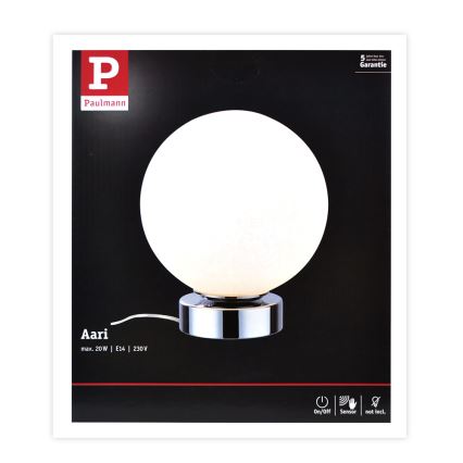 Paulmann 77057 - 1xE14/20W Dimmbares Touch-Tischlampe AARI 230V