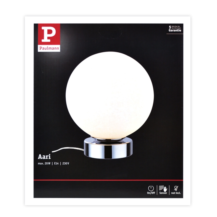 Paulmann 77057 - 1xE14/20W Dimmbares Touch-Tischlampe AARI 230V