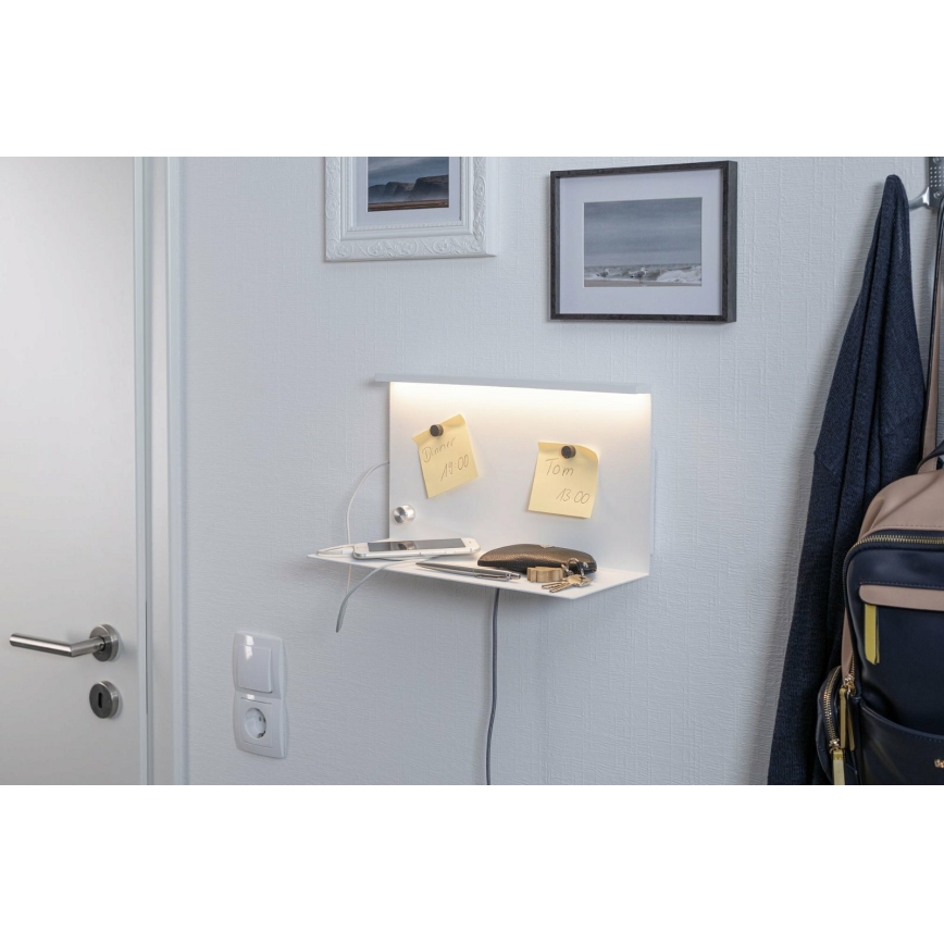 Paulmann 78916 - LED/4,5W Dimmbare Leuchte mit Ablage und USB JARINA 230V weiß