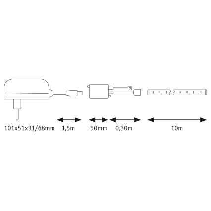 Paulmann 78979 - LED RGB/26W Dimmbare Streifen SIMPLED 7,5m 230V + FB