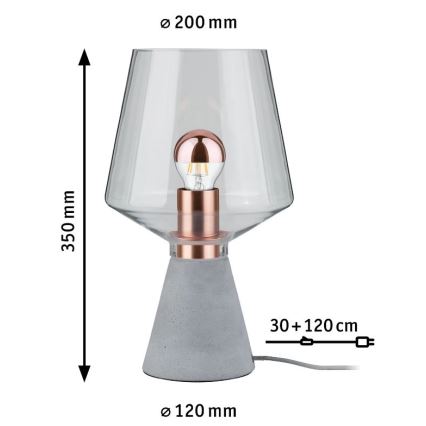 Paulmann 79665 - 1xE27/20W Tischlampe NEORDIC YORIK 230V