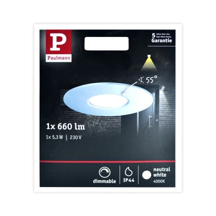 Paulmann 79669 - LED/6,8W IP44 Badezimmer-Einbauleuchte HOUSE 230V