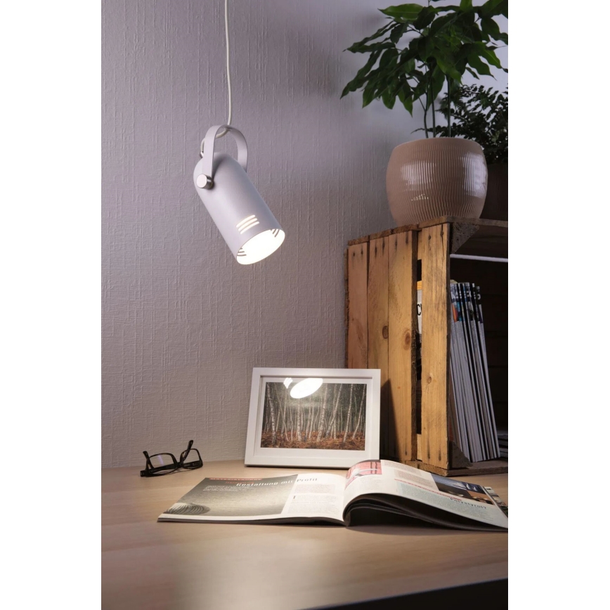Paulmann 79767 - LED RGBW 1xE27/9W Pendelleuchte an Stahlseil LAVEA 230V weiß
