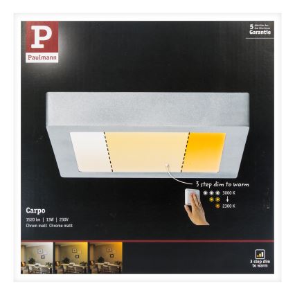 Paulmann 79794 – LED/13W Deckenleuchte CARPO 230V 2300/2500/3000K