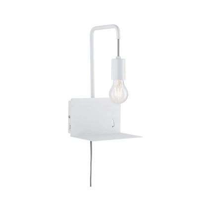 Paulmann 79812 - 1xE27/40W Wandleuchte mit Ablage und USB-Anschluss CALVANI 230V weiß