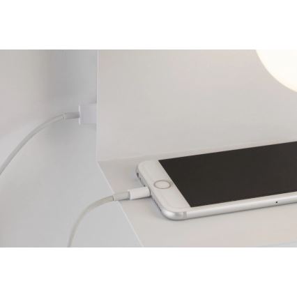 Paulmann 79812 - 1xE27/40W Wandleuchte mit Ablage und USB-Anschluss CALVANI 230V weiß