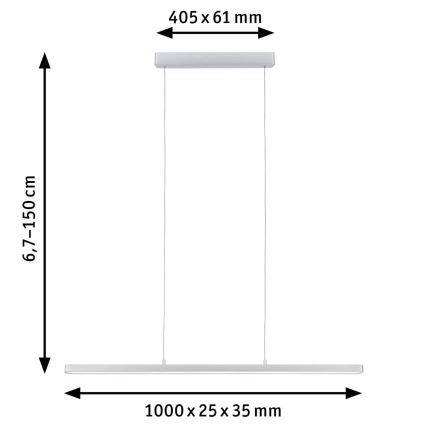 Paulmann 79902 – LED/43W Dimmbare Hängeleuchte an Schnur SMART LENTO 230V 2700-6000K