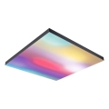 Paulmann 79913 - LED/31W RGBW dimmbare Deckenleuchte LORIA 230V 3000-6500K 59,5x59,5 cm schwarz + Fernbedienung