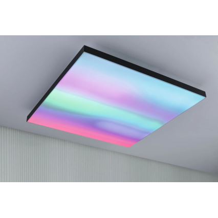 Paulmann 79913 - LED/31W RGBW dimmbare Deckenleuchte LORIA 230V 3000-6500K 59,5x59,5 cm schwarz + Fernbedienung