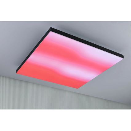 Paulmann 79913 - LED/31W RGBW dimmbare Deckenleuchte LORIA 230V 3000-6500K 59,5x59,5 cm schwarz + Fernbedienung