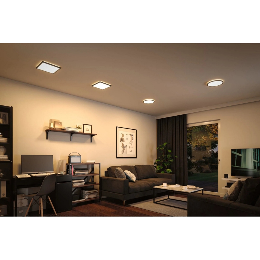 Paulmann 79921 - LED-Panel ATRIA, 16 W, dimmbar, 230 V, 3000 K, 29,3x29,3 cm, schwarz
