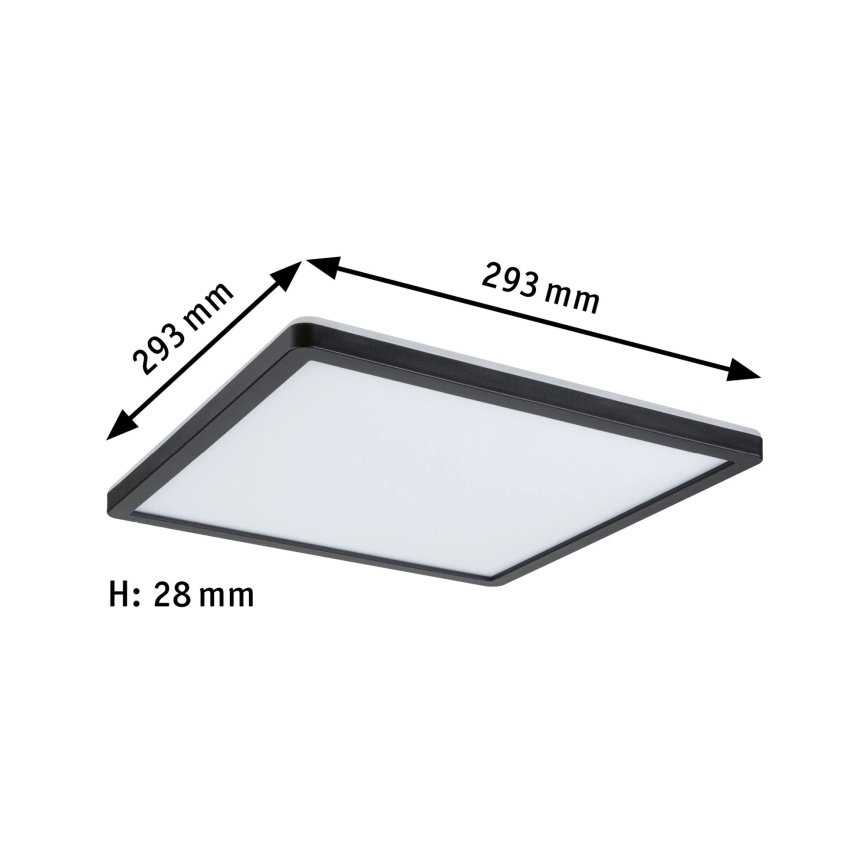 Paulmann 79921 - LED-Panel ATRIA, 16 W, dimmbar, 230 V, 3000 K, 29,3x29,3 cm, schwarz
