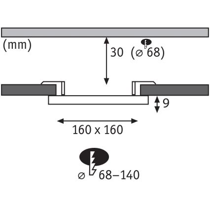 Paulmann 79954 - LED/12W IP44 dimmbare Badezimmer-Einbauleuchte VARIFIT 230V