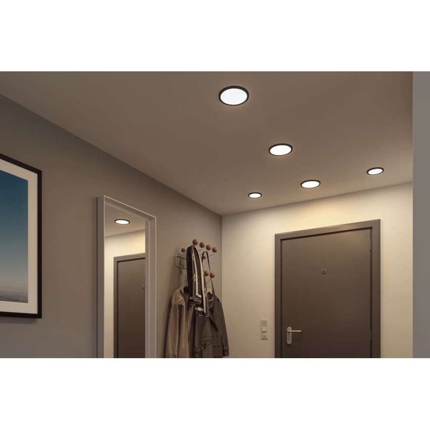 Paulmann 79965 - LED/13W IP44 Dimmbare Badezimmer-Deckeneinbauleuchte AREO 230V Ø 17,5 cm schwarz