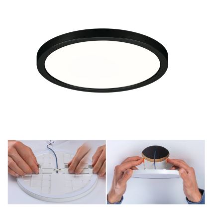 Paulmann 79965 - LED/13W IP44 Dimmbare Badezimmer-Deckeneinbauleuchte AREO 230V Ø 17,5 cm schwarz