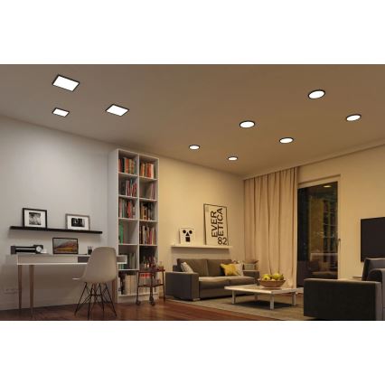 Paulmann 79967 - LED/16W IP44 dimmbare Badezimmer-Einbauleuchte AREO 230V 23x23 cm schwarz