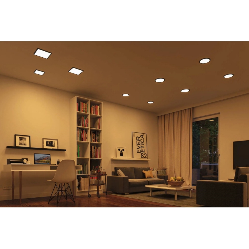 Paulmann 79967 - LED/16W IP44 dimmbare Badezimmer-Einbauleuchte AREO 230V 23x23 cm schwarz