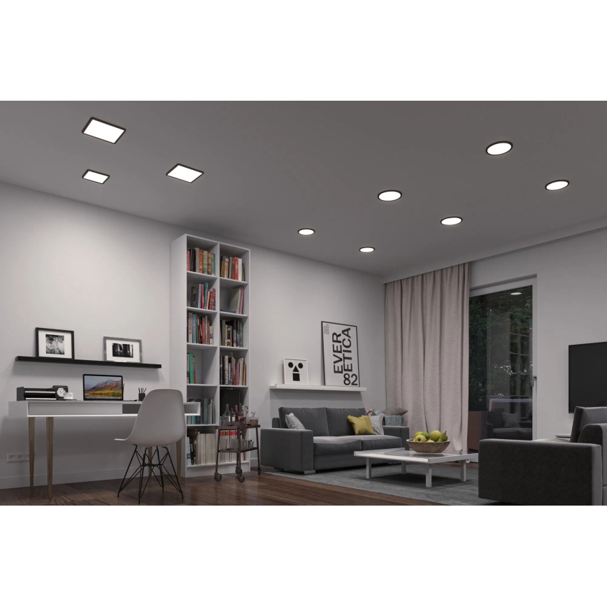 Paulmann 79967 - LED/16W IP44 dimmbare Badezimmer-Einbauleuchte AREO 230V 23x23 cm schwarz