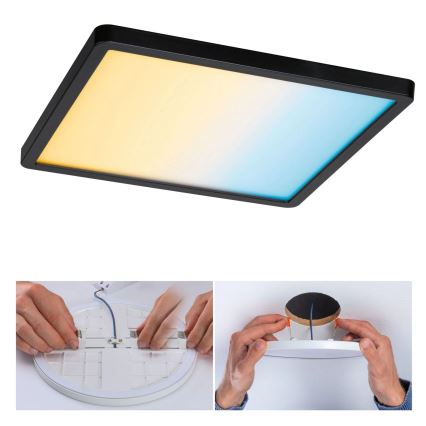Paulmann 79967 - LED/16W IP44 dimmbare Badezimmer-Einbauleuchte AREO 230V 23x23 cm schwarz