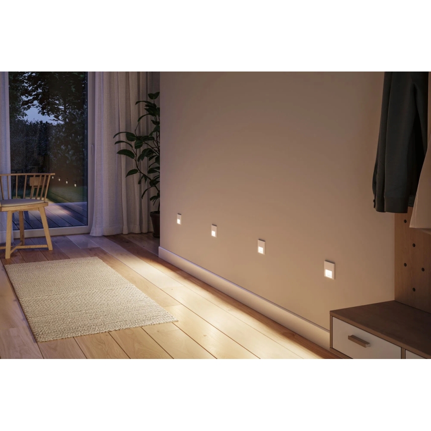 Paulmann 80002 - LED/1W Treppenlicht mit Sensor TSARO 230V Messing/Weiß