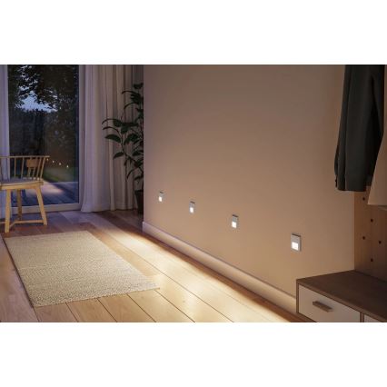 Paulmann 80003 - LED/1W Treppenlicht mit Sensor TSARO 230V Lead/matter Chrom