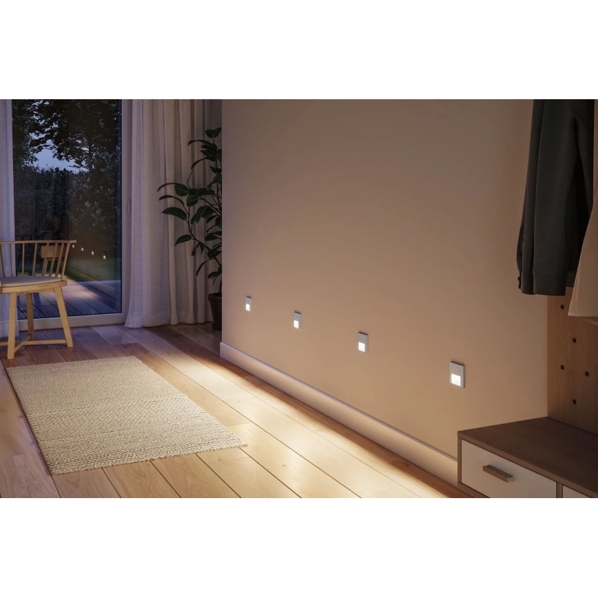 Paulmann 80003 - LED/1W Treppenlicht mit Sensor TSARO 230V Lead/matter Chrom