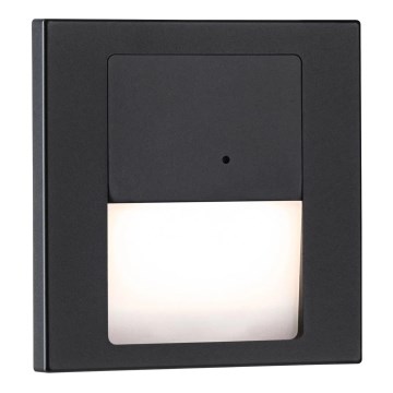 Paulmann 80004 - LED/1W Treppenlicht mit Sensor TSARO 230V Lead/Schwarz