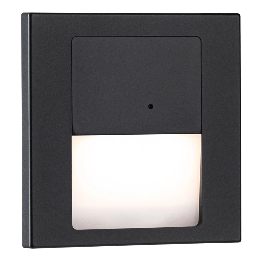Paulmann 80004 - LED/1W Treppenlicht mit Sensor TSARO 230V Lead/Schwarz