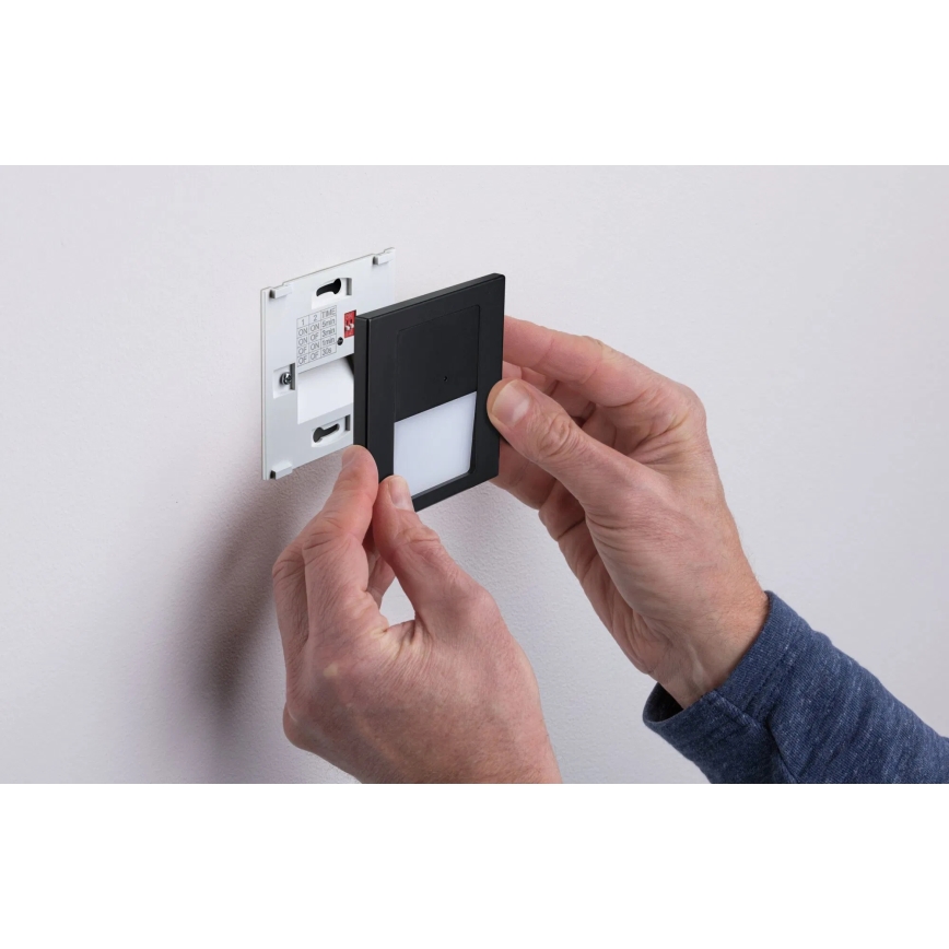 Paulmann 80004 - LED/1W Treppenlicht mit Sensor TSARO 230V Lead/Schwarz