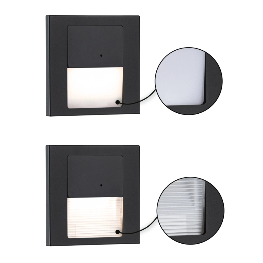 Paulmann 80004 - LED/1W Treppenlicht mit Sensor TSARO 230V Lead/Schwarz