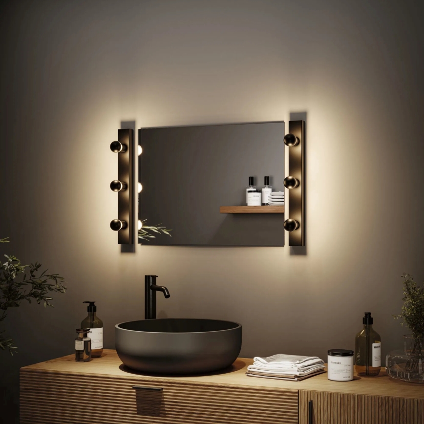 Paulmann 80097 - 3xE14/40W IP44 Badezimmer-Spiegelbeleuchtung REGULA 230V schwarz