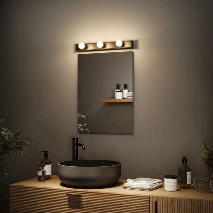 Paulmann 80097 - 3xE14/40W IP44 Badezimmer-Spiegelbeleuchtung REGULA 230V schwarz