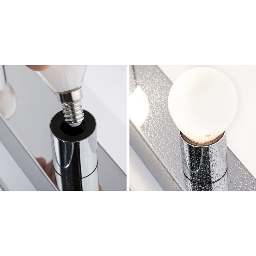 Paulmann 80098 - 4xE14/40W IP44 Badezimmer-Spiegelbeleuchtung REGULA 230V glänzendes Chrom