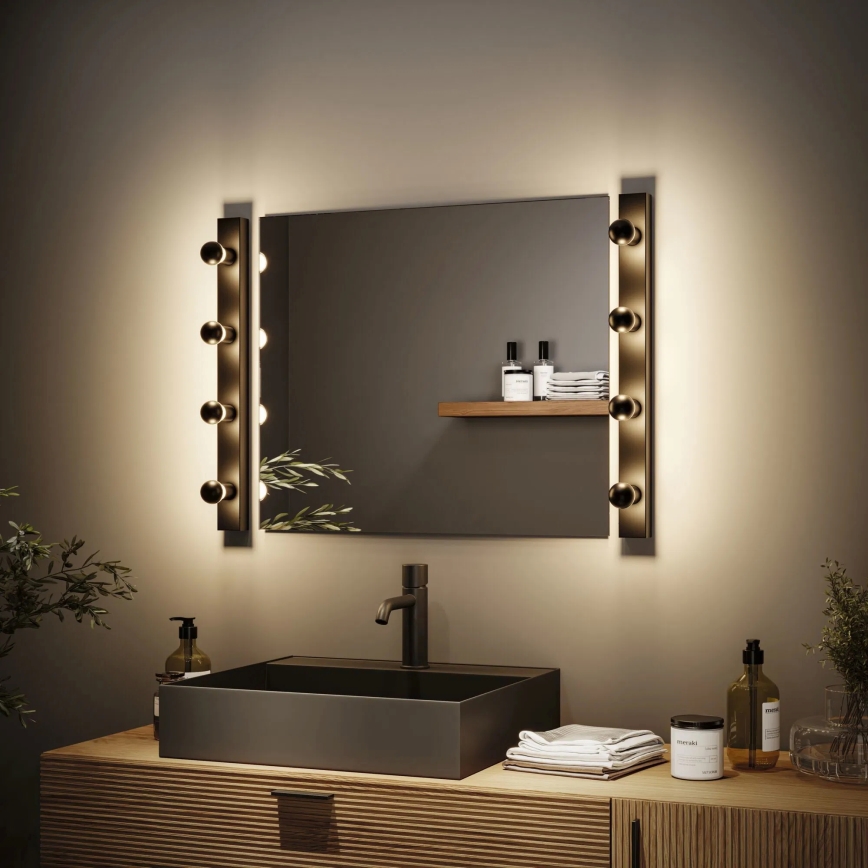 Paulmann 80099 - 4xE14/40W IP44 Badezimmer-Spiegelbeleuchtung REGULA 230V schwarz