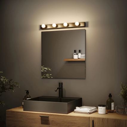 Paulmann 80099 - 4xE14/40W IP44 Badezimmer-Spiegelbeleuchtung REGULA 230V schwarz