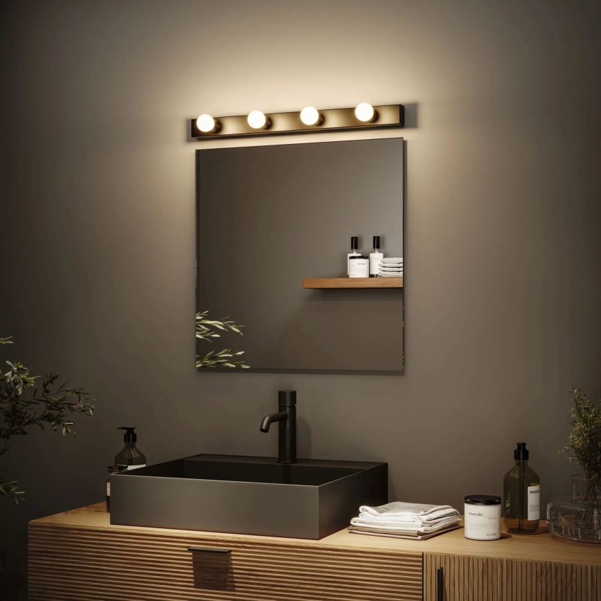 Paulmann 80099 - 4xE14/40W IP44 Badezimmer-Spiegelbeleuchtung REGULA 230V schwarz