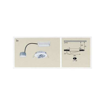 Paulmann 92095 - LED/4,5W Dimmbares Badezimmer-Einbauleuchte SMART COIN 230V