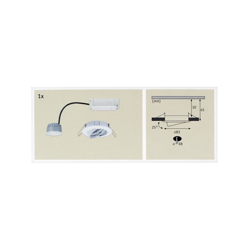 Paulmann 92095 - LED/4,5W Dimmbares Badezimmer-Einbauleuchte SMART COIN 230V