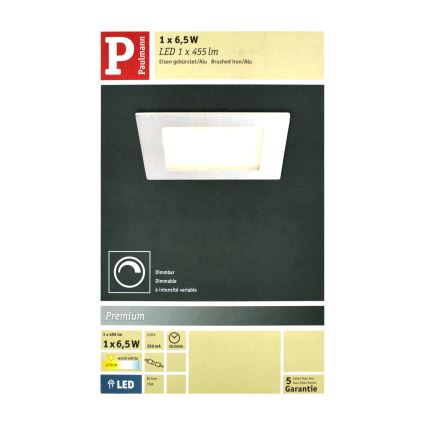 Paulmann 92100 - LED/6,5W Dimm-Paneel PREMIUM LINE 230V