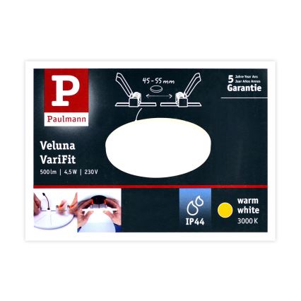 Paulmann 92387 - LED/4,5W IP44 Badezimmereinbauleuchte VARIFIT 230V