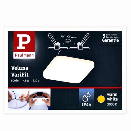 Paulmann 92393 - LED/4,5W IP44 Badezimmereinbauleuchte VARIFIT 230V